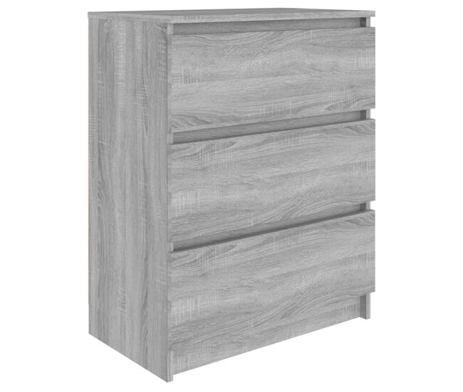 Aparador - mueble de almacenamiento de madera contrachapada gris sonoma 60x35x76 cm es2905