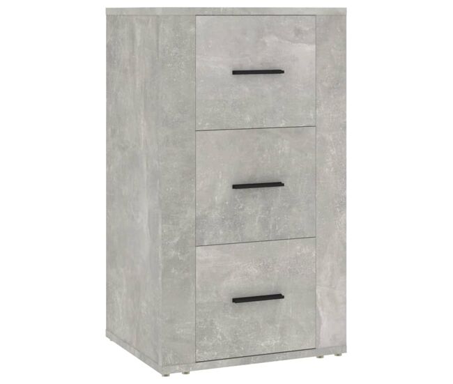 Aparador - mueble de almacenamiento de madera contrachapada gris hormigón 40x33x70 cm es2778