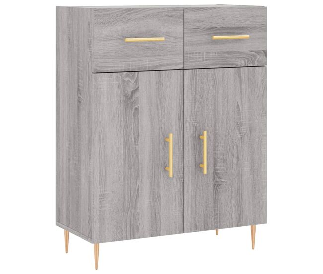 Aparador - mueble de almacenamiento de madera de ingeniería gris sonoma 69,5x34x90 cm es3453