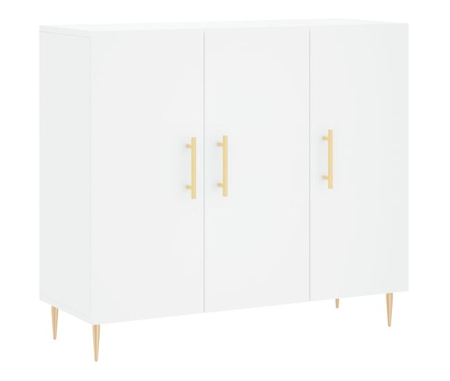 Aparador - mueble de almacenamiento de madera de ingeniería blanco 90x34x80 cm es3215