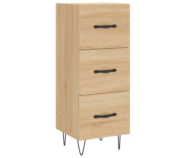 Aparador - mueble de almacenamiento madera contrachapada color roble sonoma 34,5x34x90 cm es4291