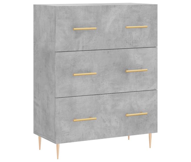 Aparador - mueble de almacenamiento de madera de ingeniería gris hormigón 69,5x34x90 cm es3333