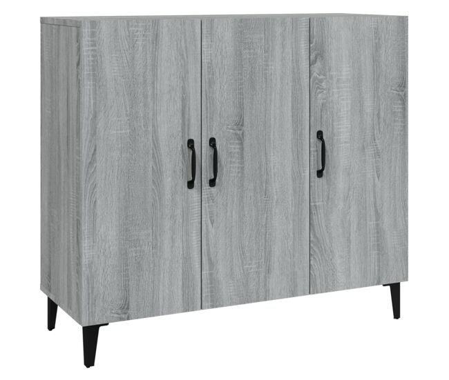 Aparador - mueble de almacenamiento de madera de ingeniería gris sonoma 90x34x80 cm es3473