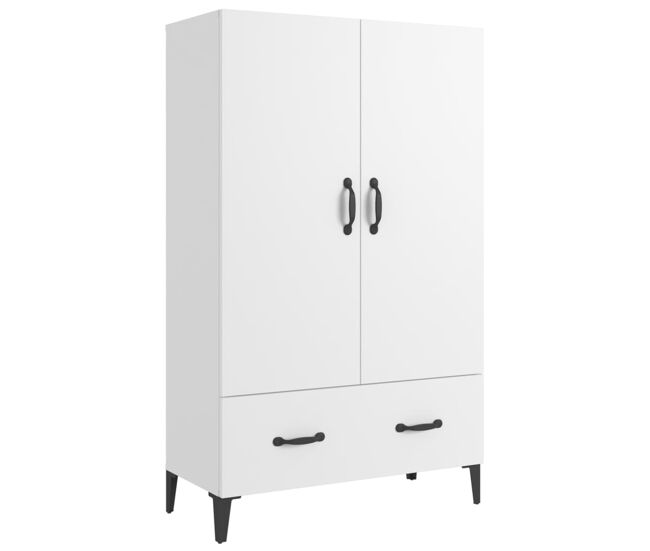 Aparador - mueble de almacenamiento de madera contrachapada blanco 70x31x115 cm es2506