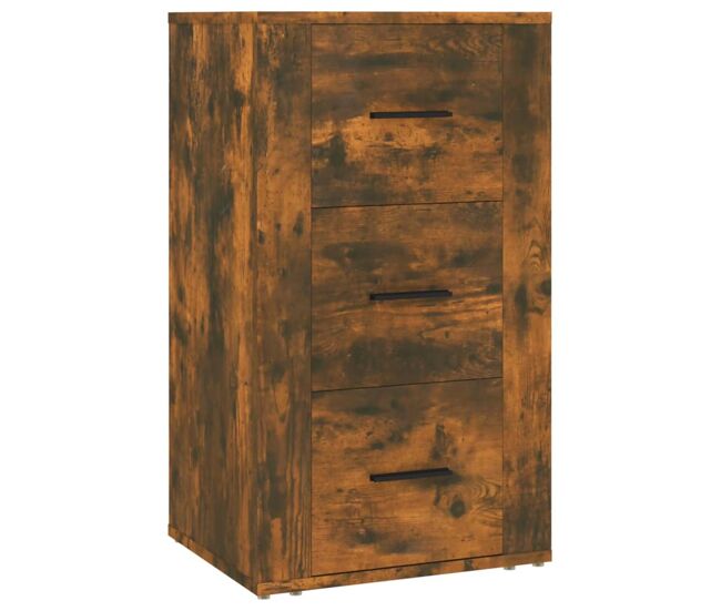 Aparador - mueble de almacenamiento madera contrachapada color roble ahumado 40x33x70 cm es4230