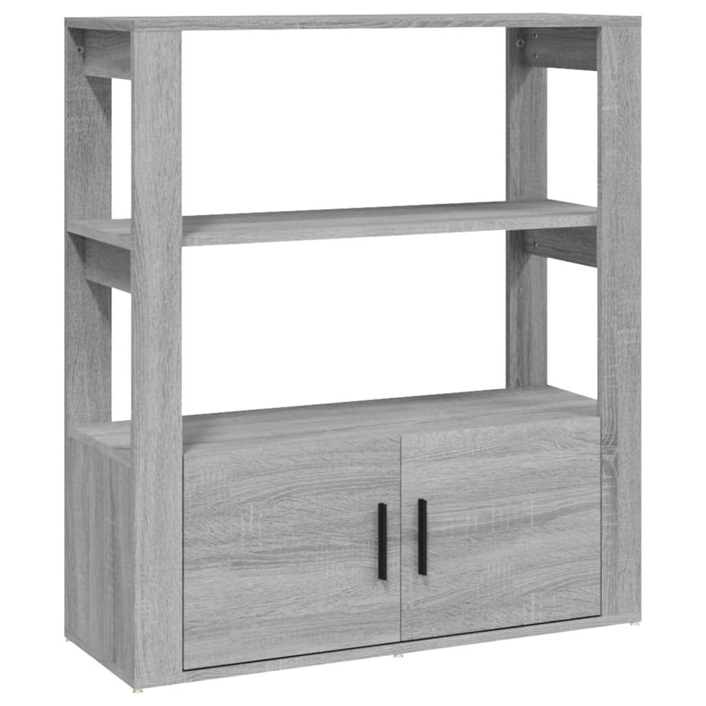 Aparador - Mueble de almacenamiento 80 Roble/ Gris