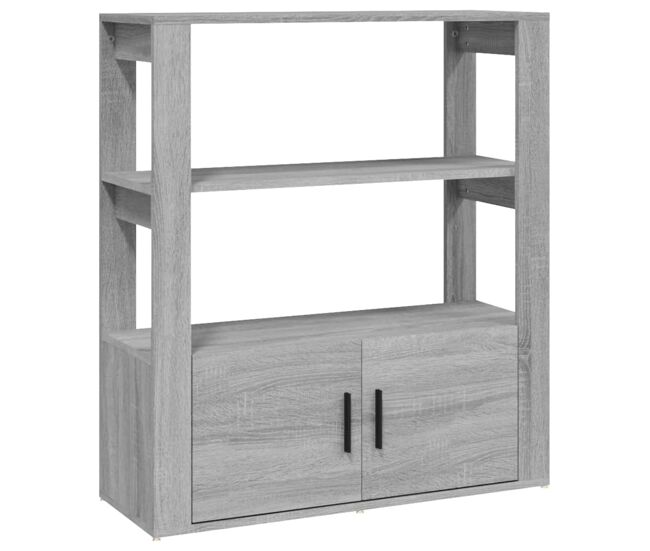 Aparador - mueble de almacenamiento de madera contrachapada gris sonoma 80x30x90 cm es2921