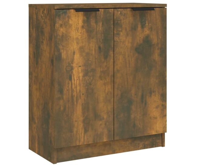 Aparador - mueble de almacenamiento madera contrachapada color roble ahumado 60x30x70 cm es4231
