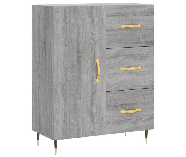 Aparador - mueble de almacenamiento de madera de ingeniería gris sonoma 69,5x34x90 cm es3449