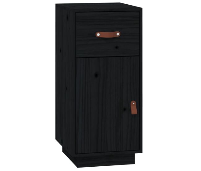 Aparador - mueble de almacenamiento de madera maciza de pino negro 34x40x75 cm es3999