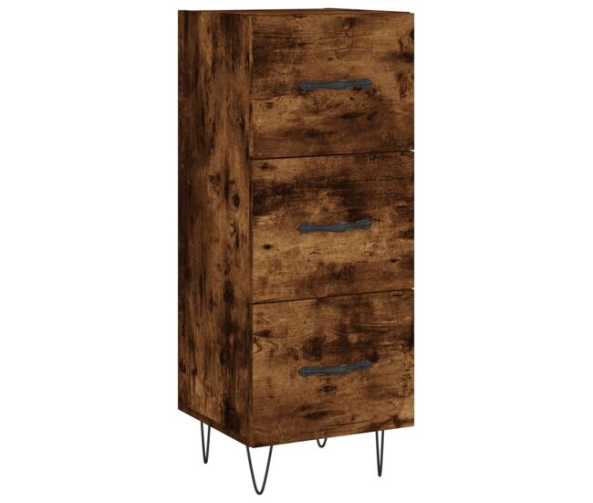 Aparador - mueble de almacenamiento madera de ingeniería roble ahumado 34,5x34x90 cm es4527