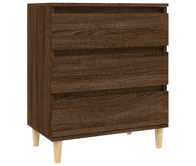 Aparador - mueble de almacenamiento madera contrachapada marrón roble 60x35x70 cm es4321
