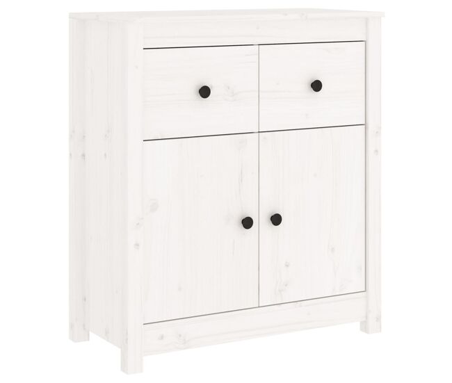 Aparador - mueble de almacenamiento de madera maciza de pino blanco 70x35x80 cm es3953