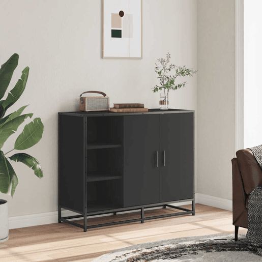 Aparador - Bufete - Móvei de apoio 92x35x76 cm derivados de madeira preto pt3563