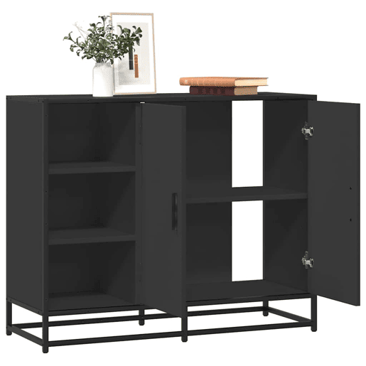 Aparador - Bufete - Móvei de apoio 92x35x76 cm derivados de madeira preto pt3563