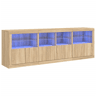 Aparador - Bufete - Móvei de apoio com luzes LED 202x37x67 cm carvalho sonoma pt2074