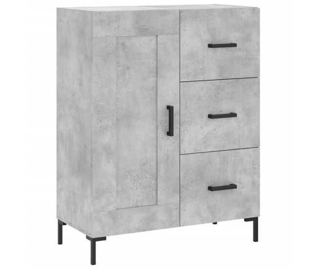 Aparador - mueble de almacenamiento de madera de ingeniería gris hormigón 69,5x34x90 cm es3359
