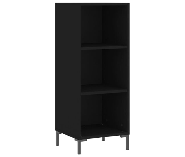 Aparador - mueble de almacenamiento de madera de ingeniería negro 34,5x32,5x90 cm es3524