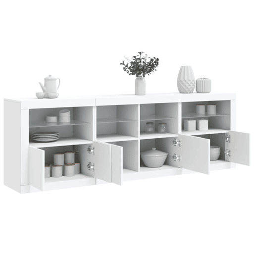 Aparador - Bufete - Móvei de apoio com luzes LED 202x37x67 cm branco pt1925