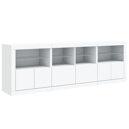 Aparador - Bufete - Móvei de apoio com luzes LED 202x37x67 cm branco pt1925