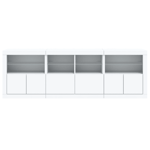 Aparador - Bufete - Móvei de apoio com luzes LED 202x37x67 cm branco pt1925