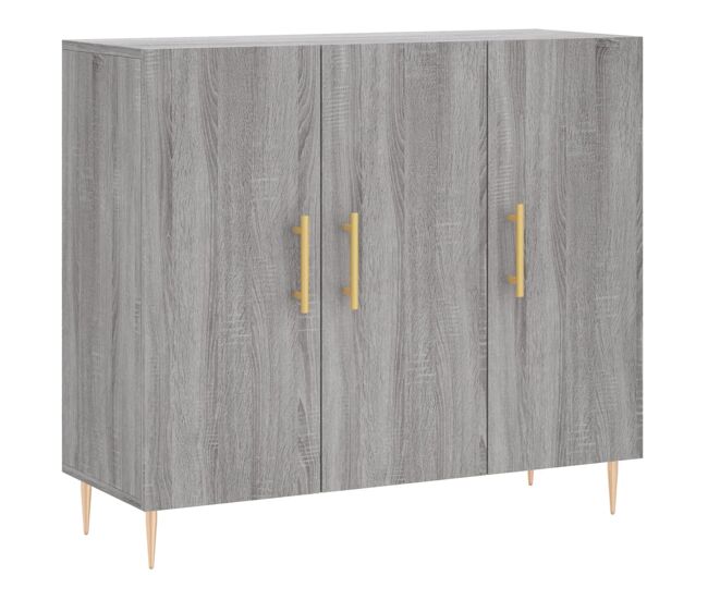 Aparador - mueble de almacenamiento de madera de ingeniería gris sonoma 90x34x80 cm es3476