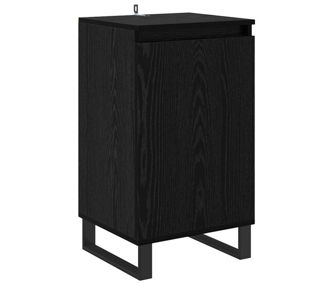 Aparador - mueble de almacenamiento roble negro 40 x 35 x 70 cm madera de ingeniería es4972