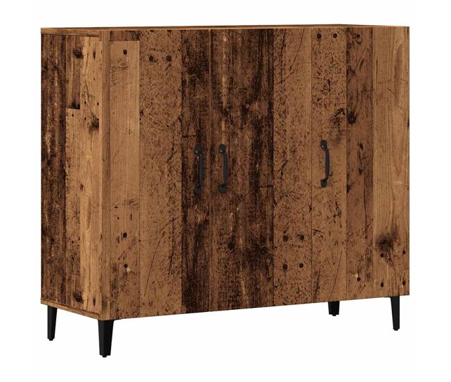 Aparador - mueble de almacenamiento de madera de ingeniería envejecido 90x34x80 cm es3263