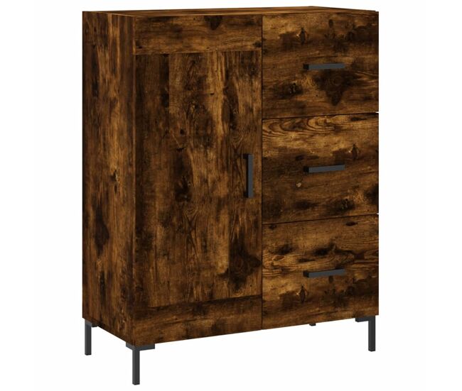 Aparador - mueble de almacenamiento de madera de ingeniería roble ahumado 69,5x34x90 cm es3628