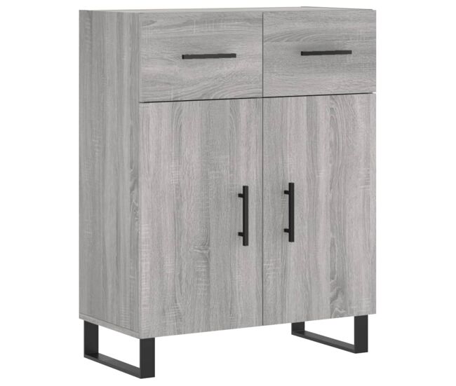 Aparador - mueble de almacenamiento de madera de ingeniería gris sonoma 69,5x34x90 cm es3458