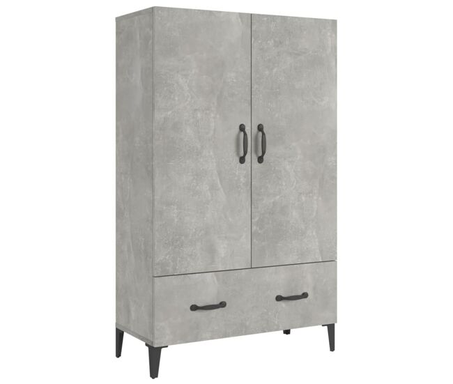 Aparador - mueble de almacenamiento de madera contrachapada gris hormigón 70x31x115 cm es2823