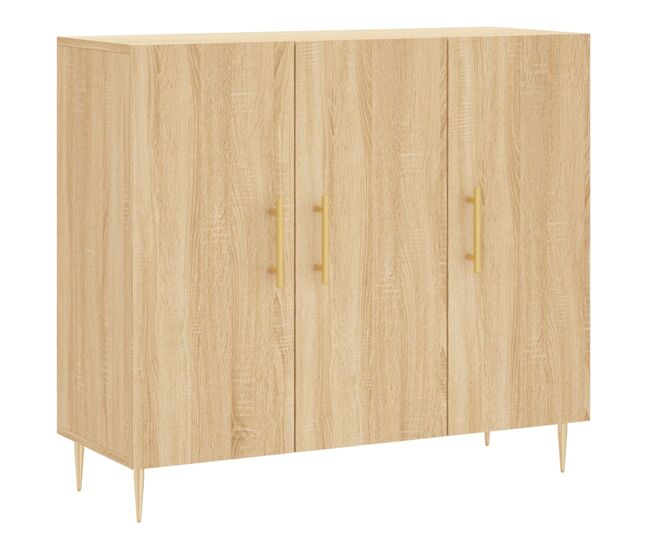 Aparador - mueble de almacenamiento de madera de ingeniería roble sonoma 90x34x80 cm es3795