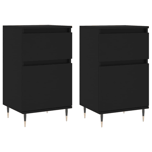 Aparadores - Bufetes - Móveis de apoio 2 pcs 40x35x70 cm derivados de madeira preto pt5210