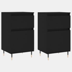 Aparadores - Bufetes - Móveis de apoio 2 pcs 40x35x70 cm derivados de madeira preto pt5210
