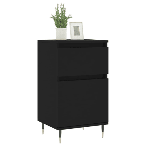 Aparadores - Bufetes - Móveis de apoio 2 pcs 40x35x70 cm derivados de madeira preto pt5210