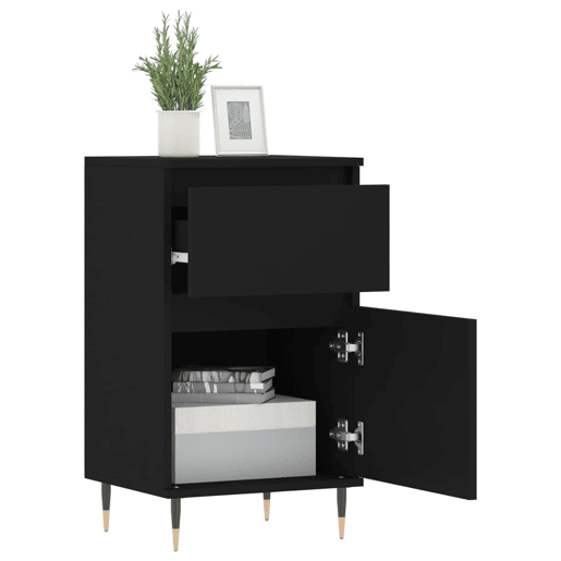 Aparadores - Bufetes - Móveis de apoio 2 pcs 40x35x70 cm derivados de madeira preto pt5210