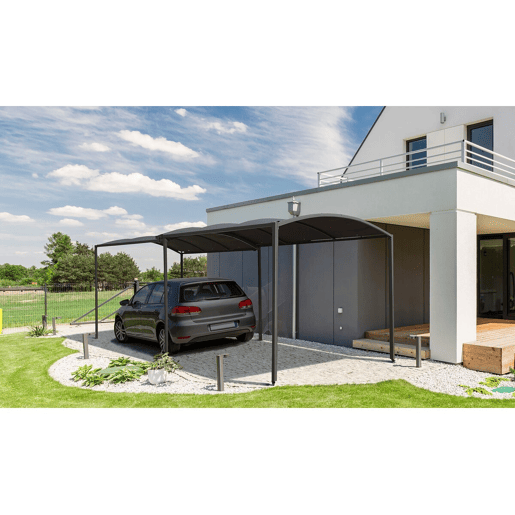 Carport metálico extensível Mathis - 303566 x 295 x 240 cm - Antracite