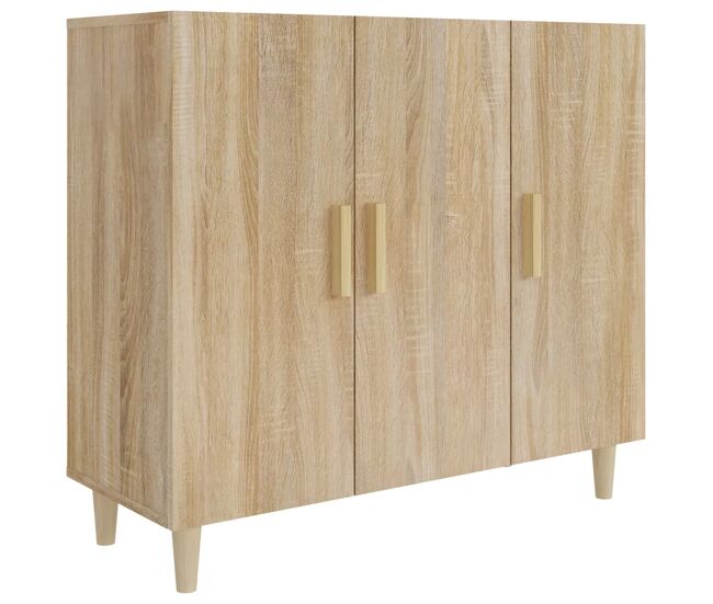 Aparador - mueble de almacenamiento de madera de ingeniería roble sonoma 90x34x80 cm es3791