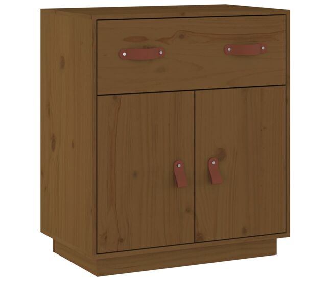 Aparador - mueble de almacenamiento de madera maciza de pino marrón miel 65,5x40x75 cm es3990