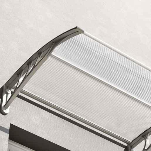 Outsunny Marquise para Portas e Janelas 100x75 cm Toldo de Proteção contra Sol e Chuva com Cobertura de Policarbonato e Barra de Alumínio Transparente
