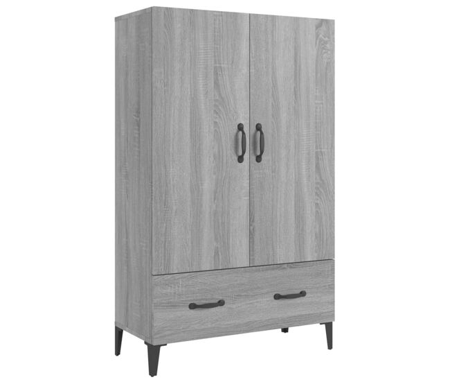 Aparador alto - mueble de almacenamiento de madera contrachapada gris sonoma 70x31x115 cm es535