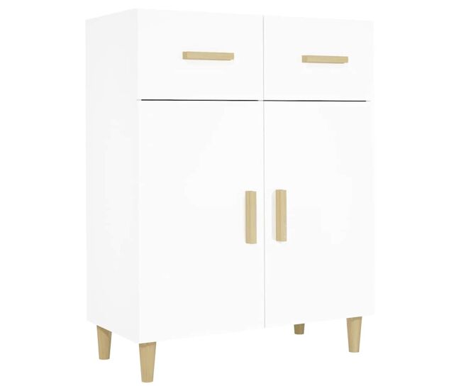 Aparador - mueble de almacenamiento de madera contrachapada blanco 69,5x34x89 cm es2502