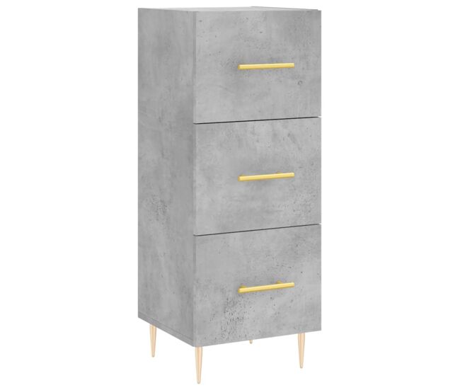 Aparador - mueble de almacenamiento de madera contrachapada gris hormigón 34,5x34x90 cm es2749