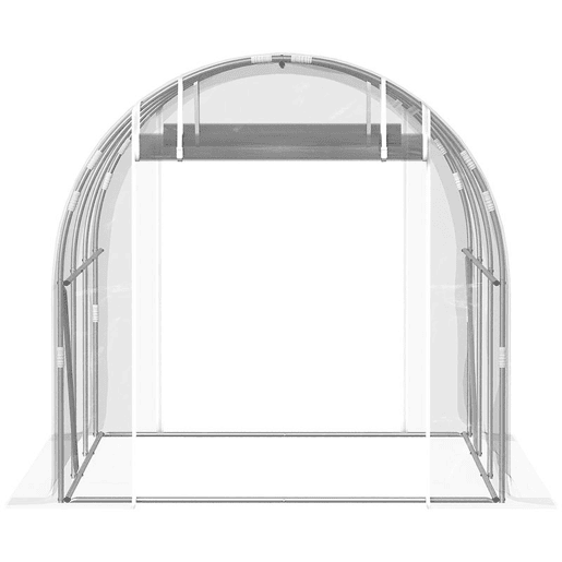 Outsunny Estufa tipo Túnel 195x295x195 cm Estufa de Exterior com 2 Portas Enroláveis Estrutura de Aço Galvanizado e Cobertura em PE 150gm² Anti-UV Impermeável para Cultivos Transparente