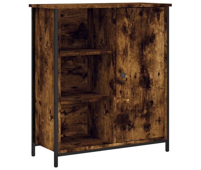 Aparador - mueble de almacenamiento de madera de ingeniería roble ahumado 70x30x80 cm es3631