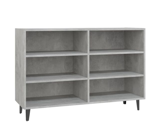 Aparador - mueble de almacenamiento de madera contrachapada gris hormigón 103,5x35x70 cm es2642