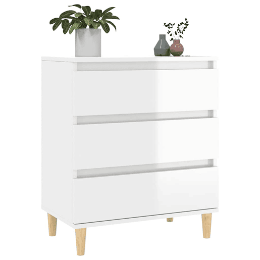 Aparador - Bufete - Móvei de apoio 60x35x70 cm derivados de madeira branco brilhante pt2569
