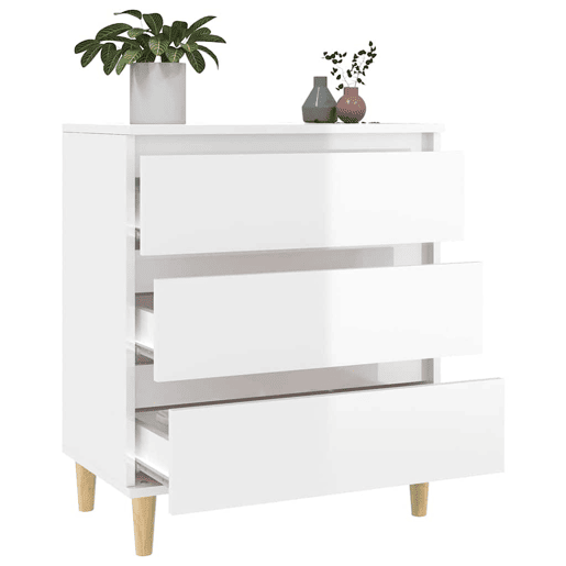 Aparador - Bufete - Móvei de apoio 60x35x70 cm derivados de madeira branco brilhante pt2569