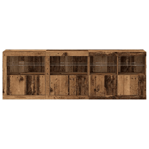 Aparador - Bufete - Móvei de apoio LED Madeira antiga 202 x 37 x 67 cm Madeira processada pt4157