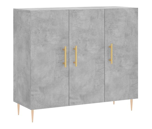 Aparador - mueble de almacenamiento de madera de ingeniería gris hormigón 90x34x80 cm es3372